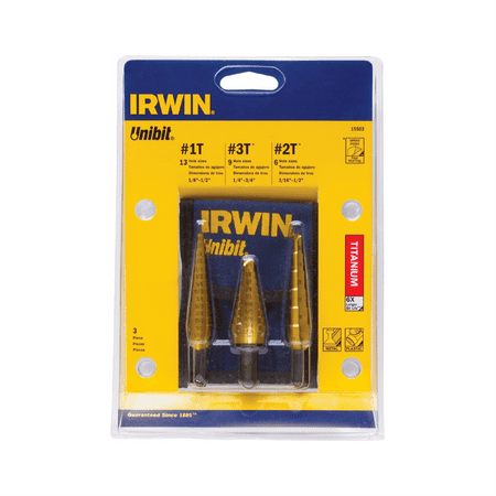 3 Piece Titanium Coated Unibit Set