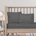 thumbnail image 1 of 3 Piece Toddler Bed Sheet Set, Silky Soft Solid Microfiber Crib Sheets, Hypoallergenic Cool & Breathable, Includes Fitted Sheet 28"x52", Flat Sheet 45"x60" and 14”x19” Pillowcase - Charcoal Stone Gray, 1 of 3