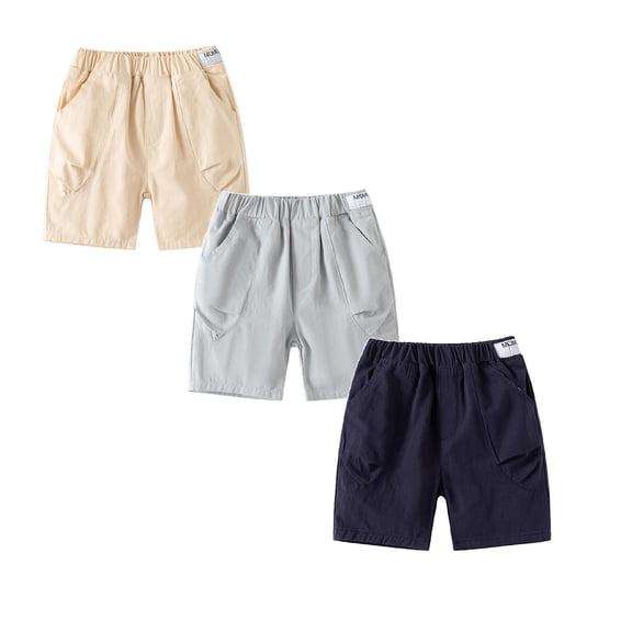 3 Piece Toddler Boys Shorts Size 3T Summer Casual Elastic Waist Cotton Kids Sport Solid Denim Fasion Clothes Shorts 4-5 Years