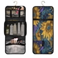 thumbnail image 1 of 3-Piece Travel Toiletry Bag Set, Hanging Wash Bag with Makeup Bag & Brush Case,Waterproof Cosmetic Organizer for Travel, Gym & Home Abstract Sunflowers, 1 of 10