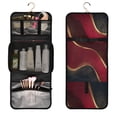 thumbnail image 1 of 3-Piece Travel Toiletry Bag Set, Hanging Wash Bag with Makeup Bag & Brush Case,Waterproof Cosmetic Organizer for Travel, Gym & Home Crimson Noir Gilded, 1 of 10