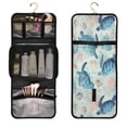thumbnail image 1 of 3-Piece Travel Toiletry Bag Set, Hanging Wash Bag with Makeup Bag & Brush Case,Waterproof Cosmetic Organizer for Travel, Gym & Home Deep Green Sea Turtles, 1 of 10