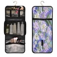 thumbnail image 1 of 3-Piece Travel Toiletry Bag Set, Hanging Wash Bag with Makeup Bag & Brush Case,Waterproof Cosmetic Organizer for Travel, Gym & Home Elegant Purple Daffodil Pattern, 1 of 9