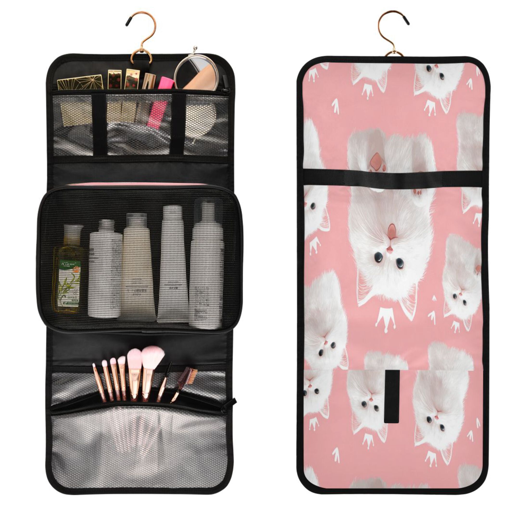 3-Piece Travel Toiletry Bag Set, Hanging Wash Bag with Makeup Bag ...