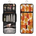 thumbnail image 1 of 3-Piece Travel Toiletry Bag Set, Hanging Wash Bag with Makeup Bag & Brush Case,Waterproof Cosmetic Organizer for Travel, Gym & Home Maple Leaf Design, 1 of 10