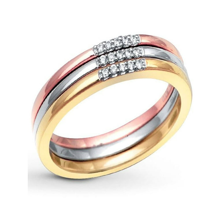 Tri colour clearance wedding band