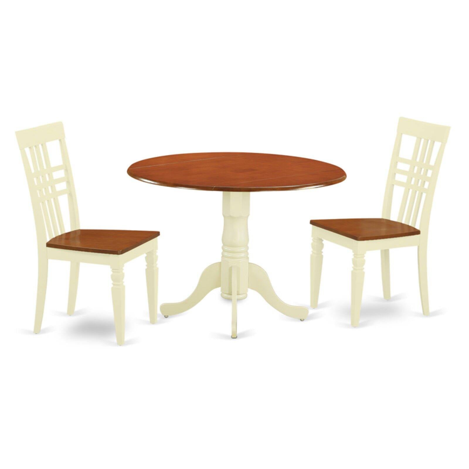 3 Piece Triple Crossback Drop Leaf Dinette Dining Table Set - Walmart.com
