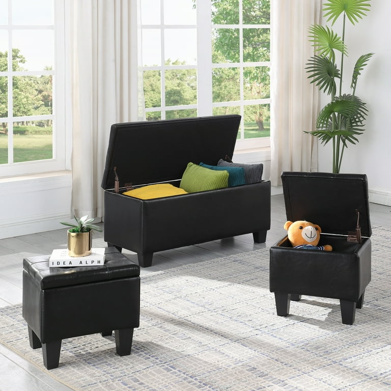 Small Padded Storage Chest Piece Tufted Storage Ottoman Benches