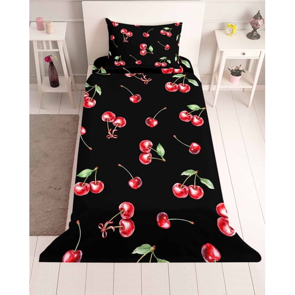 3 Piece Twin Sheet Set Cherry Rustic Sheets Set for Twin Size Bed ...