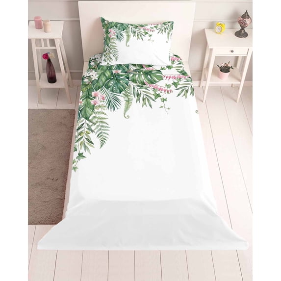 3 Piece Twin Sheet Set Green Leaves Sheets Set for Twin Size Bed ...