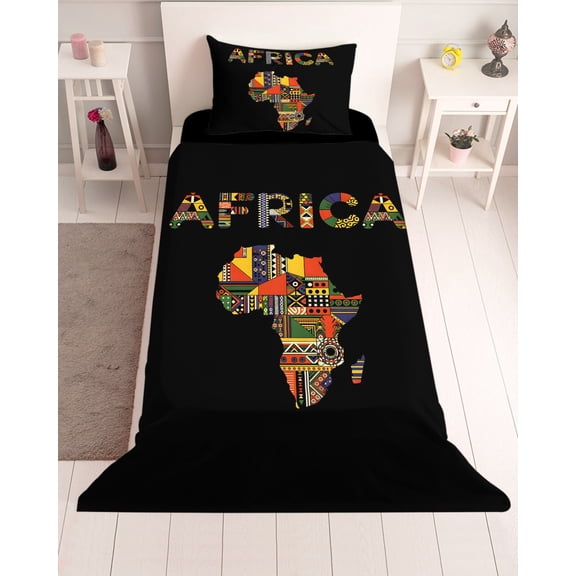 3 Piece Twin Sheet Set North America Sheets Set for Twin Size Bed, Breathable Soft Microfiber Bed Sheets Cooling Colorful Maps Boho Ethnic Patterned Art Fitted Sheet Deep Pocket, Pillowcases