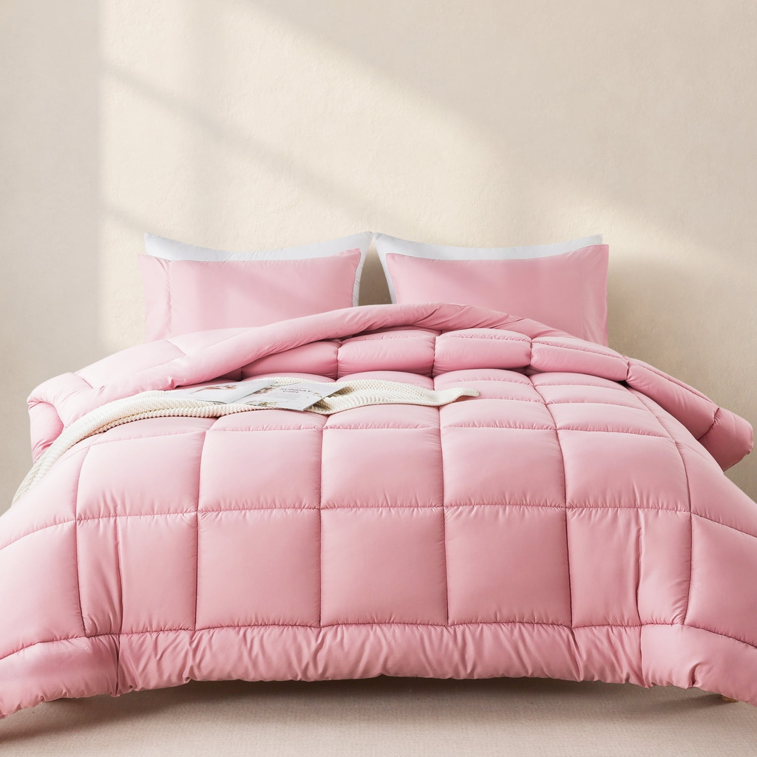 3Piece Twin XL / Full Size Down Alternative Comforter Set Cherry Pink