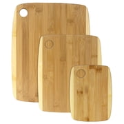 3-Piece Two-Tone Bamboo Serving and Cutting Board Set