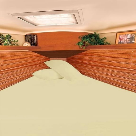 3 Piece Universal V Berth Bed Sheets Best Boat V Berth 100% Egyptian Cotton 800 Thread Count Soft & Smooth V Berth Bedding Fits mattresses up to 6” Depth - Ivory Solid