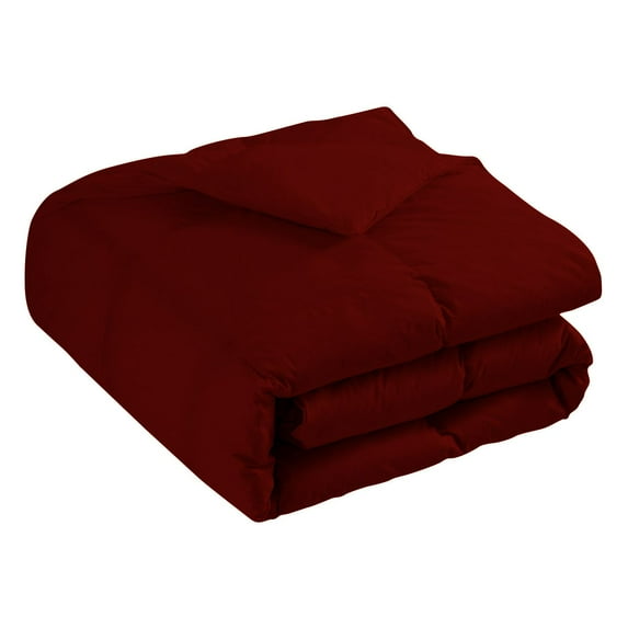 3 Piece Universal V Berth Comforter, 800 TC, 100% Egyptian Cotton, Twin/Twin XL Size Burgundy Solid