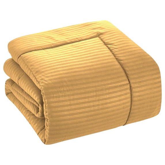 3 Piece Universal XL V Berth Comforter, 800 TC, 100% Egyptian Cotton, Twin/Twin XL Size Gold Striped