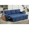 thumbnail image 1 of Living Room Modern Linen Sectional Sofa 220cm with Chaise and Storage, 1 of 19