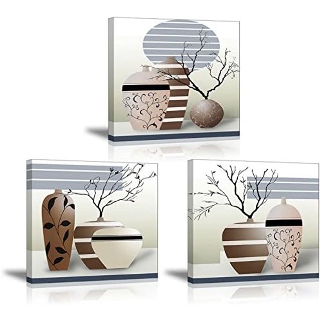 3 Piece Vases Wall Art for Bathroom/Hallway, SZ HD