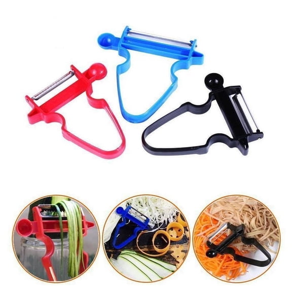 3 Piece Vegetable Peeler Set, Stainless Steel Julienne & Straight Peelers with Ergonomic Handles for Kitchen, Home Cooking & Outdoor Meal Prep
