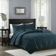 thumbnail image 1 of 3 Piece Velvet Quilt Set Teal Full/Queen, 1 of 10