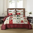 thumbnail image 1 of 3-Piece Velvet Quilted Oversized Christmas Quilt Set – Luxurious Holiday Bedding BYV208, 1 of 11