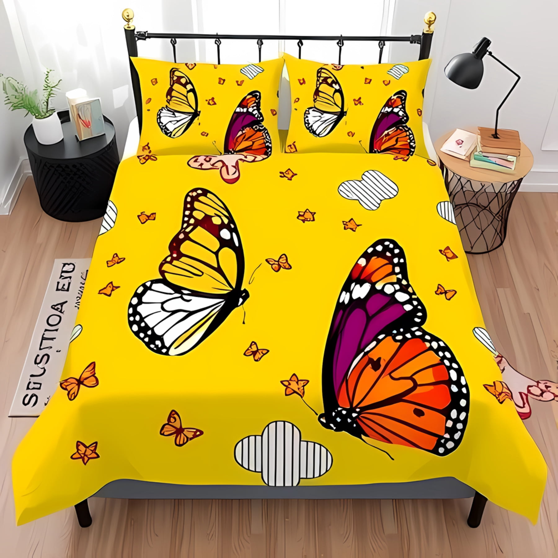 Dandelion Yellow Pattern Print Duvet Cover Bedding Set