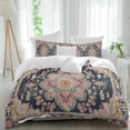 thumbnail image 1 of 3 Piece Vintage Boho Duvet Cover Set Full Size,Microfiber Comforter/Quilt Cover with Corner Ties and 2 Pillowcases,Middle Century Western Geometric Abstract Art All Season Bedding with Zipper Closure, 1 of 8