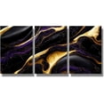 thumbnail image 1 of 3 Piece Wall Art Decor for Home Modern Abstract Poster Prints on Canvas Modern Blue and Gold Marble Fluid Art Printing for Living Room Wall Art Stretched Ready to Hang 12x16inchx3, 1 of 6