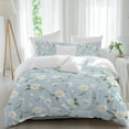 thumbnail image 1 of 3 Piece White Daisy Duvet Cover Set Queen Size,Microfiber Comforter/Quilt Cover with Corner Ties and 2 Pillowcases,Country Pastoral Spring Botanical Flowers All Season Bedding with Zipper Closure, 1 of 8