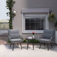 thumbnail image 1 of 3 Piece Wicker Patio Bistro Furniture Set, Asofer Outdoor Balcony Furniture Sets for Backyard, Poolside, Deck, Porch , Gray, 1 of 6