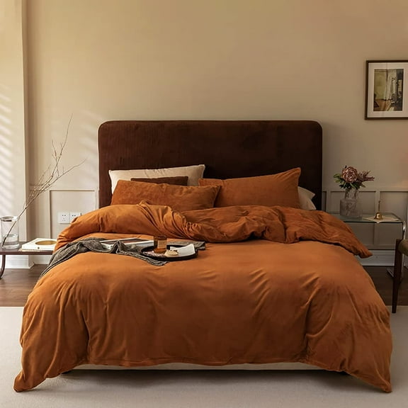 Nayoroom 3 Piece Caramel Pumpkin Comforter Bedding Set, King