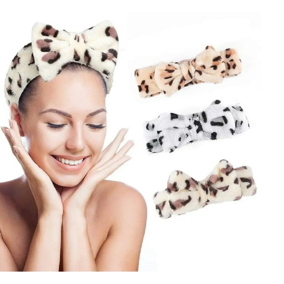 3-Piece Women's Microfiber Towel Headband Set – Chic Spa & Makeup Headbands with Bowtie Design for a Flawless Skincare Routine TIKA