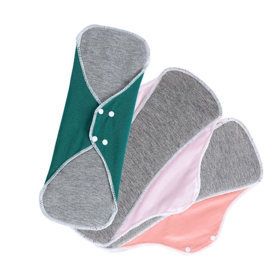 3 Piece Women's Washable Absorbent Cotton Pads Odorless Reusable Sanitary Napkins Panty Linerfor Daily Comfort