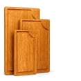 thumbnail image 1 of 3-Piece Wooden Cutting Board Set with Juice Grooves, Mango Wood Chopping Boards for Kitchen Prep and Charcuterie Serving, Eco Friendly Multi Size Cutting Boards with Built-in Handles (Natural), 1 of 9