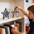thumbnail image 1 of 3-Piece Wooden Star Independence Day Set, Patriotic Tabletop Decor for 4th of July Home Bookshelves, Mantels and Centerpieces,July 4th Decorations, 1 of 7