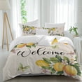 thumbnail image 1 of 3 Piece Yellow Lemon Duvet Cover Set Full Size,Microfiber Comforter/Quilt Cover with Corner Ties and 2 Pillowcases,Rustic Flower Butterfly Farmhouse Beige All Season Soft Bedding with Zipper Closure, 1 of 8