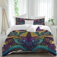 thumbnail image 1 of 3 Piece Yellow Purple Green Duvet Cover Set Full Size, Microfiber Comforter/Quilt Cover with Corner Ties and 2 Pillowcases, Modern Abstract Art Geometric All Season Soft Bedding with Zipper Closure, 1 of 8