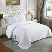 3 Piece Zzbiqs Bedspread Coverlet Set,Oversized Quilt Set, Full/Queen Bedding Cover,White