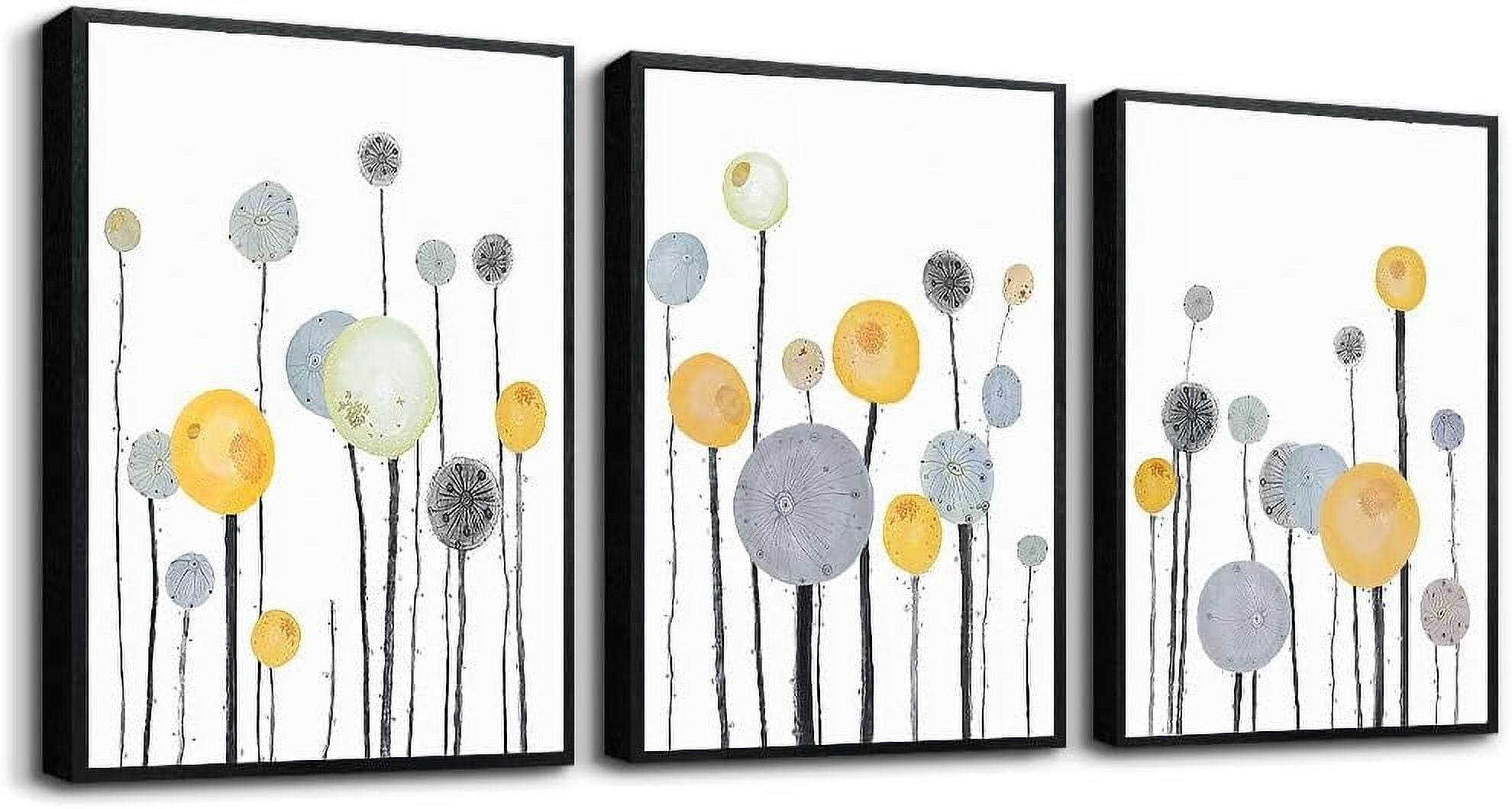 Rtriel Beach Wildflowers Canvas Wall Art - 40x20 Inch Floral Painting For Living Room & Bedroom