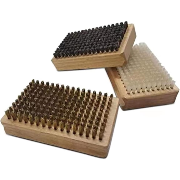 3 Piece/lot Ski Brush 1 Horsehair Brush, 1 Nylon Brush, 1 Brass Brush Size 4.6 * 2.7 Inch-yj