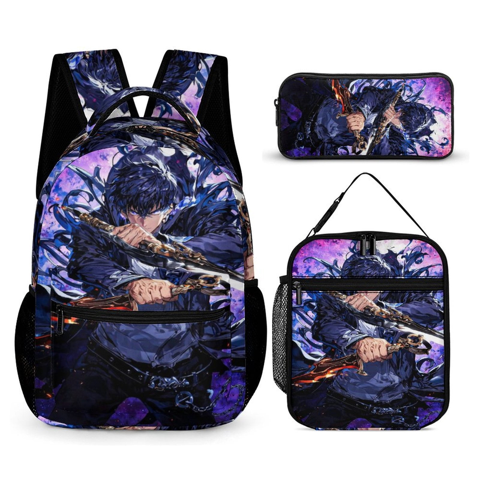 3-PieceSolo Anime Leveling Arise Large Capacity Anime Backpack with ...