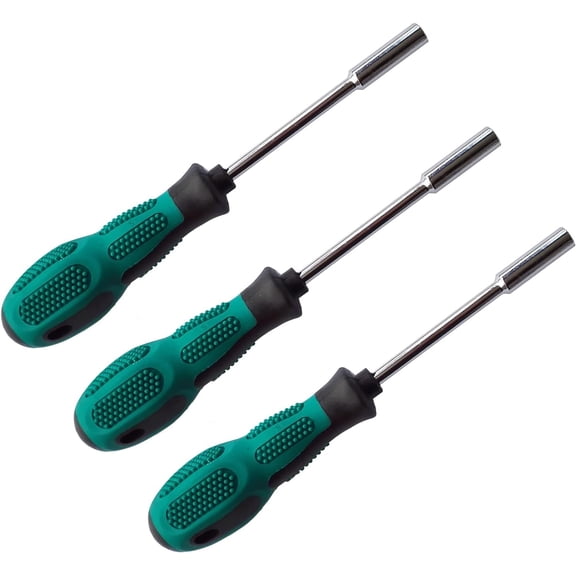 3 Pieces 1/4-Inch Strong Magnetic Bit Holder Handle, 1/4" Hex Nut Driver