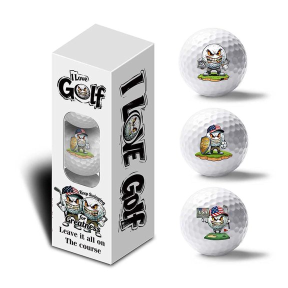 3 Pieces/1 Set Funny Balls for Men Adult, Humor Trick Novelty Golfer Gift Set, Balls for US 250 Anniversary, Suitable Gift for Go-lf Lover