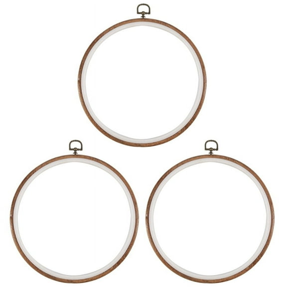 3 Pieces 10 inch 26cm Embroidery Ring No Slip Hoops Set Imitated Wood Display Frame Circle Embroidery Kits