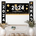 thumbnail image 1 of 3 Pieces 2024 Graduation Party Decorations Graduation Porch Sign Class Of 2023 Grad Banner Graduation Hanging Porch Banner Door Sign For Grad Party Home Door Porch Wall Decor, 1 of 7
