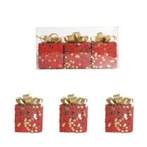 3 Pieces 3.15 Inch Christmas Ball Ornaments Glitter Sequin Xmas Tree Shatterproof Decorative Set Holiday Decor