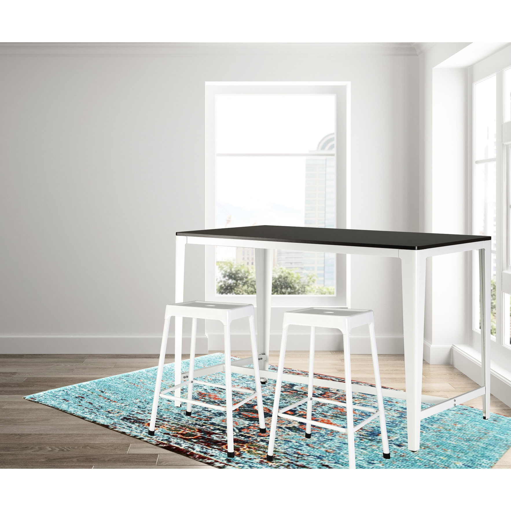 3 Pieces, 42-Inch Table - Farmhouse Style Design - Dining & Coffee Time ...
