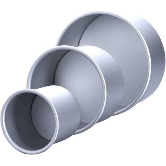 3 Pieces 4Inch Deep Tall Round Cake Pan Set Includes 4Inch 6Inch and 8Inch Anodised Aluminum Pans with Removable Bottom for Baking Healthy & Heavy Duty Easy Clean