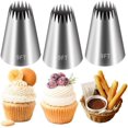 thumbnail image 1 of 3 Pieces 9FT Large Piping Tips for Cake Decorating, Frosting Piping Kit, Churro Maker,Cake Decorating Kit,Cake Decorating Supplies for Churros,Frosting Tips for Cupcake Cookie, 1 of 6