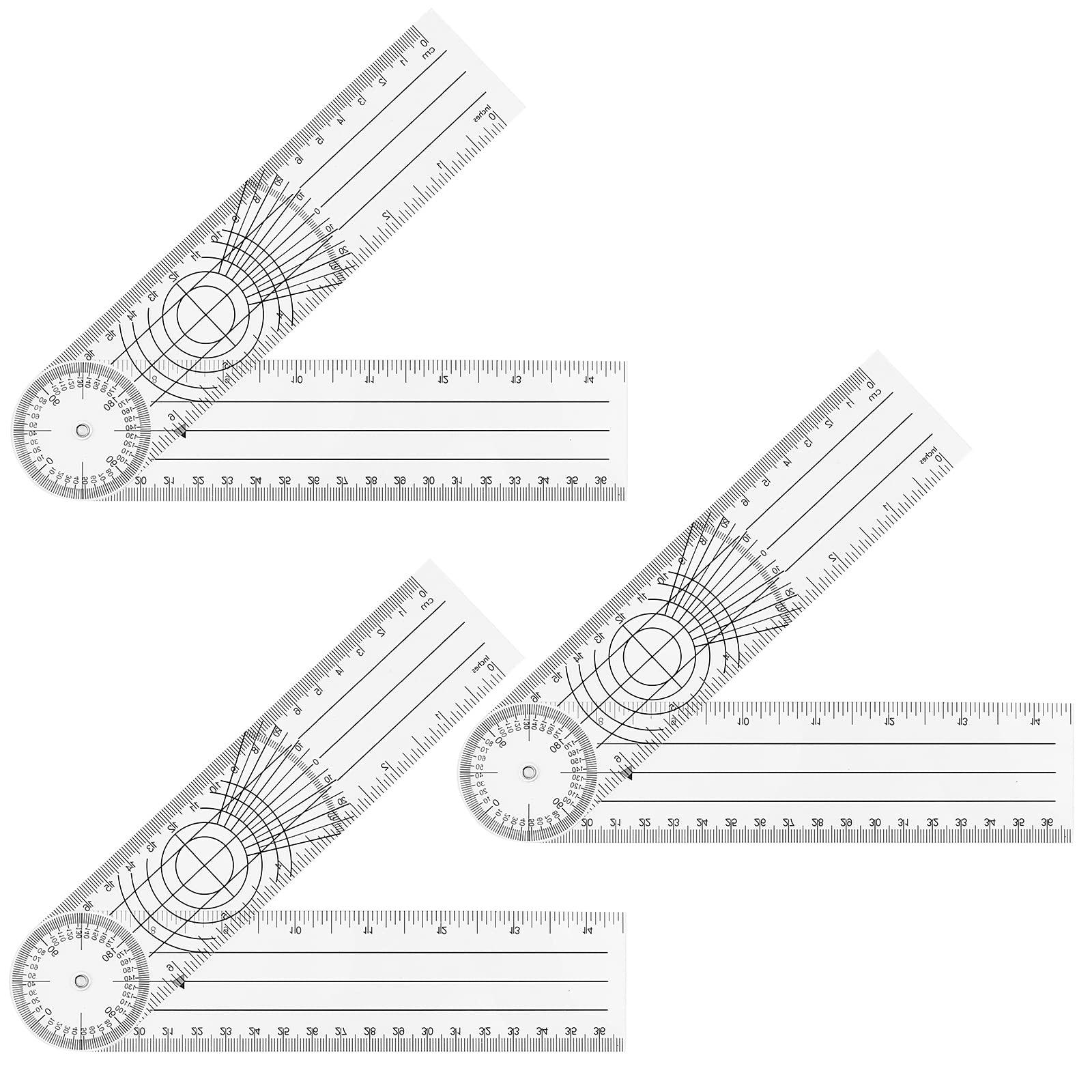 3 Pieces Angle Finder Rulers Goniometer 360 Degree Angle Protractor ...